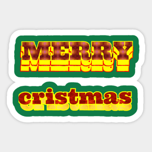 MERRY christmas text art design. Sticker